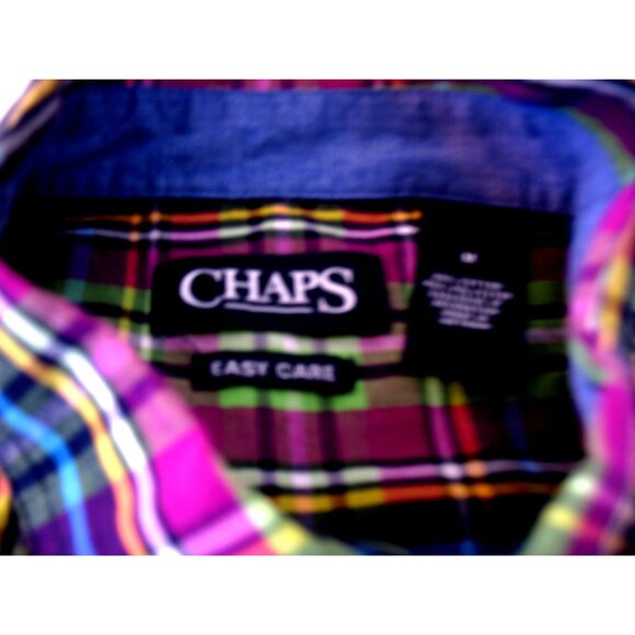 Chaps Blue/Green/Purple Cotton/Polyester Long Sleeve Shirt Men's Size Medium - Picture 14 of 14